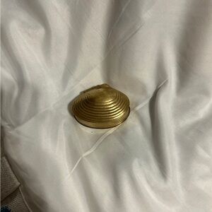 Vintage brass clamshell trinket box